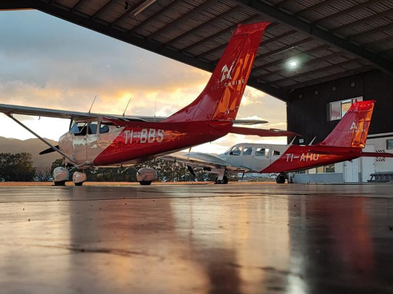 Private small plane ready for departure with Aerocaribe, executive air travel