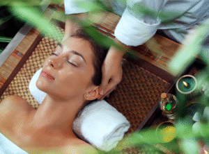 Luxury spa and wellness center in Costa Rica, featuring a tropical open-air massage room.