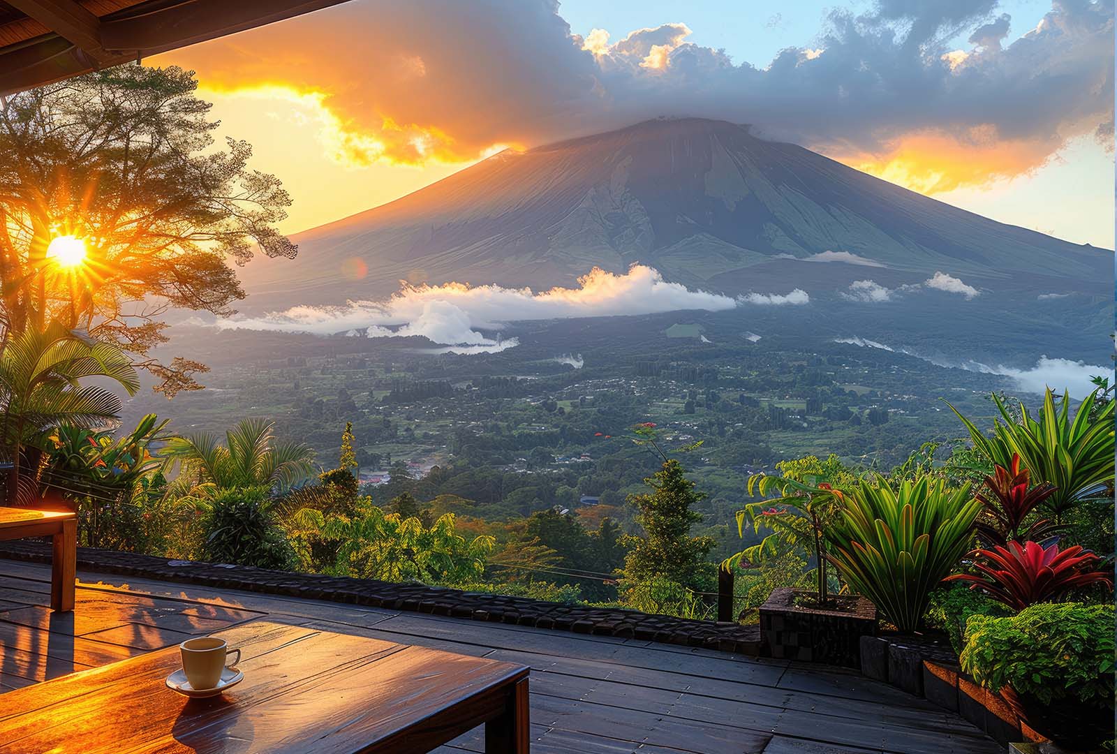 Aerial view of private resort in Arenal in Costa Rica